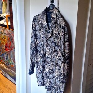 Vintage Rare Nat Nast Velour Paisley Dress Shirt accented cuffs and pocket